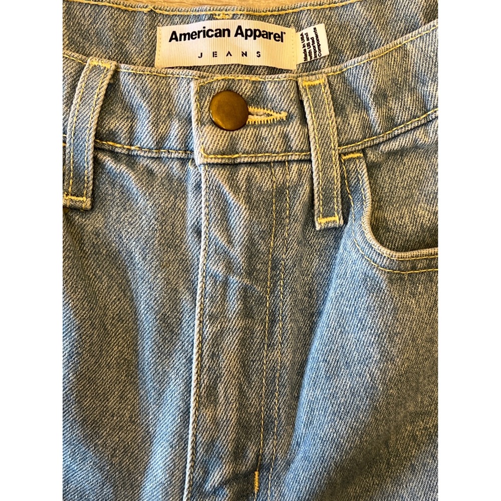 American Apparel Womens High Waisted Denim Shorts Light Wash Size 26‎ Made USA